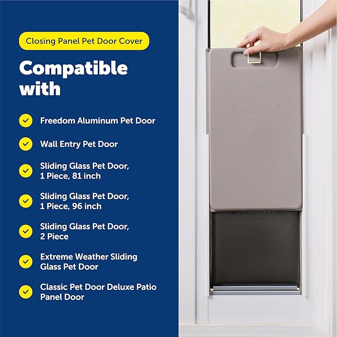 PetSafe Closing Panel Pet Door Cover - Restrict Pet Access - Durable Plastic Cover - Rust-Proof - Easy to Use - Medium