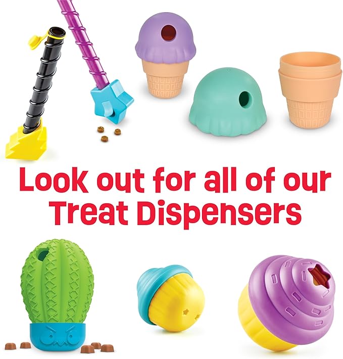 Brightkins Small Ice Cream Treat Dispenser, 2 Pieces, Dog Enrichment and Stimulation Puzzle Toys, Chew Toys