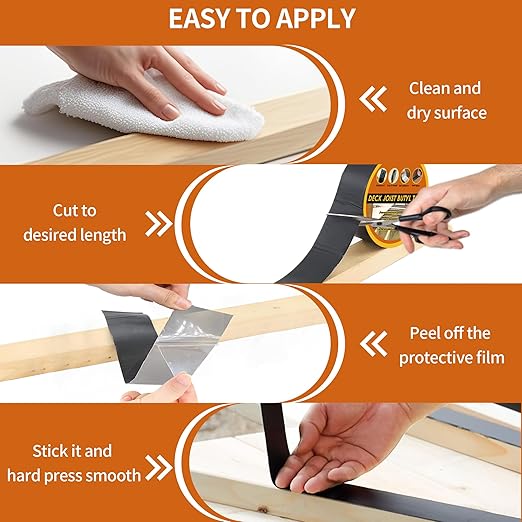 Joist Tape 3" x 50', 2pack Self-Adhesive Deck Joist Flashing Tape for Hardwood, Thermal Wood, PVC, Pressure Treated, and Composite Decking
