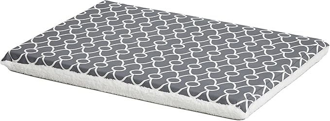 MidWest Homes for Pets Quiet Time Teflon Defender Dog Beds; Pet Beds Designed to Fit Folding Metal Dog Crates, Gray & White Geometric Pattern, 30-Inch