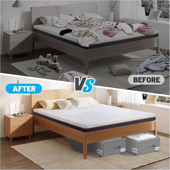Under Bed Storage with Wheels, Quick Assembly Underbed Shoe Storage Containers