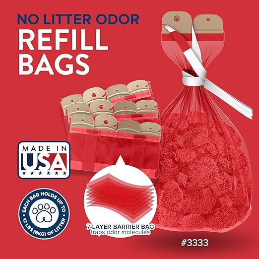 Red Rocket XL Cat Litter Pail Multi Kitty Twist’R Step Litter Disposal System with Cute Litter Scoop Step Mode Odors Free Patented Twist Technology (Kitty, Hold 17lbs Litter)