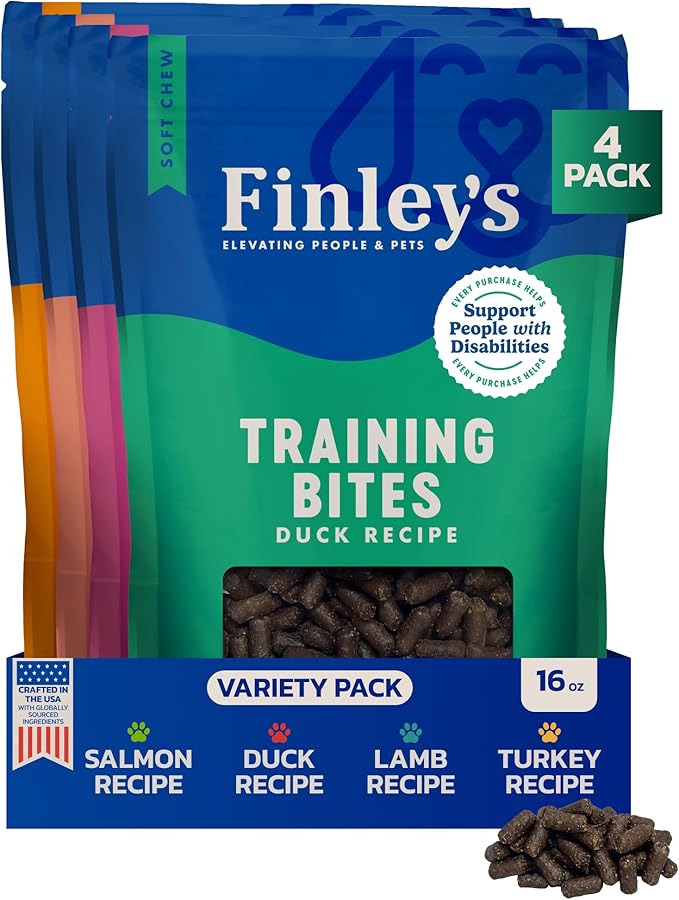 Finley's Training Treats for Puppies, Variety Flavor for All Ages and Sizes, Limited Ingredient, Low Calories, 16oz, 4 Variety Pack