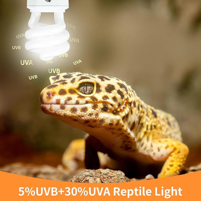 UVA UVB Reptile Light 23W 10.0,Desert Terrarium Compact Fluorescent Lamp,UVB Reptile Light Bulb for Bearded Dragon, Lizard,Spider, Snake, Gecko