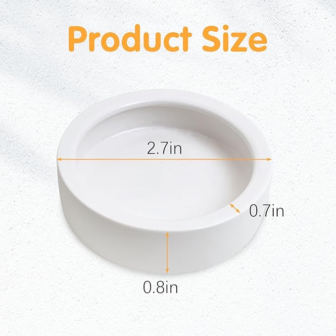 Tfwadmx 6 Pack Reptile Food Bowl, Mini Ceramic Water Feeder Bowl, Reptile Worm Feeding Dish for Lizard Turtle Bearded Dragon Anoles Crested Gecko Hermit Crab Leopard Gecko Chameleon Corn Snake