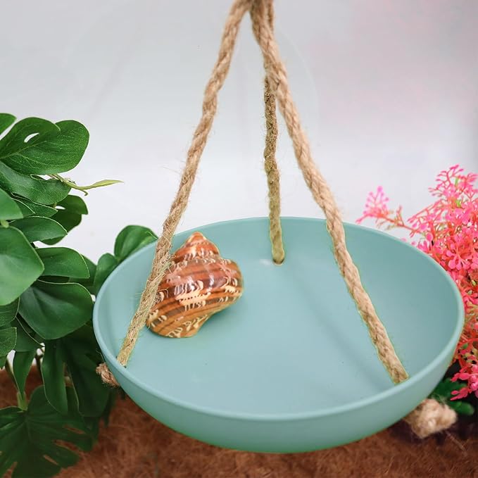 Frog Swing Toys, Plastic Reptile Amphibian Climbing Toys, Tank Aquarium Terrarium Decoration Accessories, Suitable for Frog Gecko Lizard Chameleon Hermit Crab (Blue, Small)