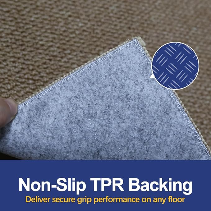 Dirt Trapping Door Mat 24x36, Taupe Faux Jute Entryway Rug | Low-Profile