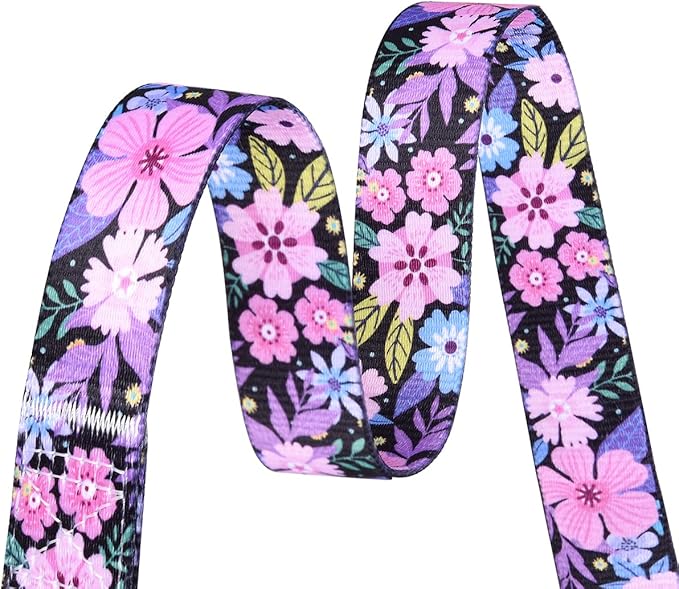 Dog Collar and Leash Set with Bohemia Floral Tribal Geometric Patterns - Soft Ethnic Style Collar Adjustable for Small Medium Large Dogs(Pink Floral Set,S)