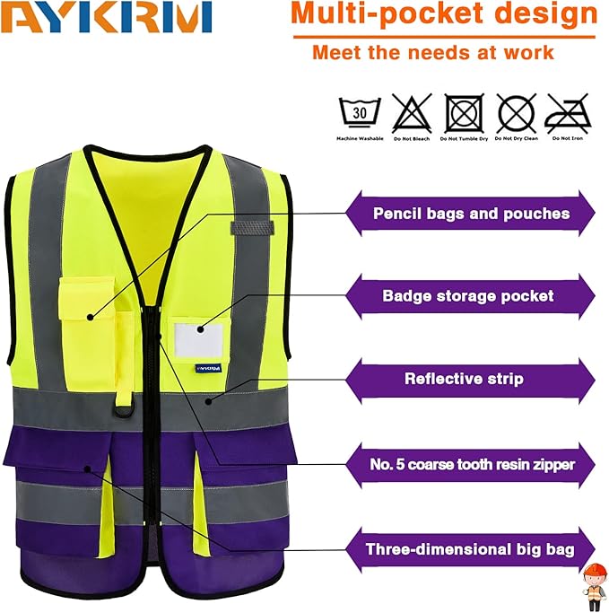 A-SAFETY High Visibility Reflective Safety Vest Customize Logo (XS-8XL)