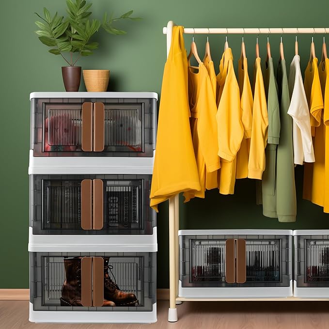 Storage Bin, Cabinet with Lids, 8.4 Gallon Capacity, With Double Door and Lock