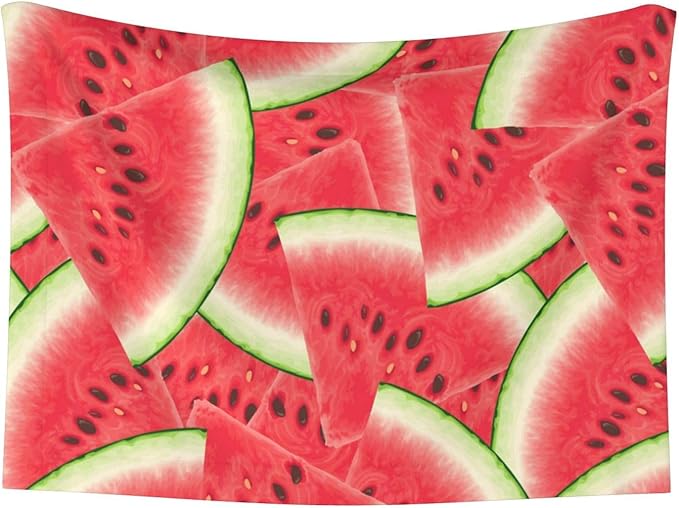 Double Sided Pet Throw for Dogs Who Shed, Watermelon Fruit Summer Art, Reversible Blanket with Nubby Dot Side Catches Loose Fur for Easier Furniture Cleanup
