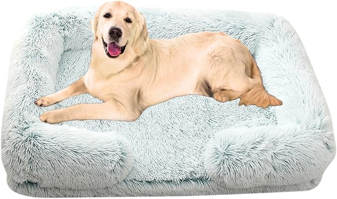 Dog Beds Large Sized dog Orthopedic, Sofa Dog Bed with Waterproof Lining and Nonskid Bottom, Rectangle Washable Dog Bed for Medium Small Dogs and Cats Comfortable ( Color : Green2 , Size : 43 x 27" )
