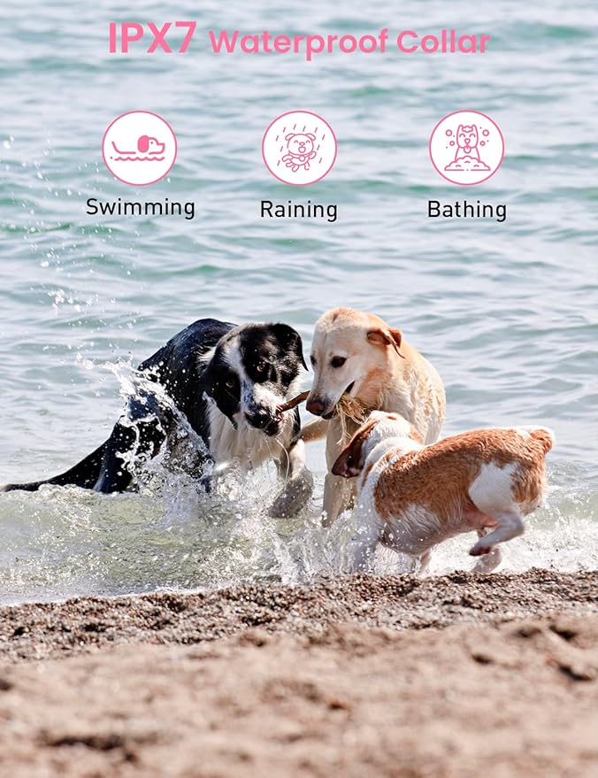 Dog Training Collar for 3 Dogs, No Shock Vibrating Dog Collar 3 Pack - Rechargeable Waterproof 3300FT Training Collars with Remote, Vibration Collar for Puppy Small Medium Large Dogs
