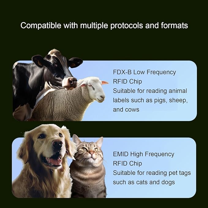 Bewinner Pet Microchip Scanner Pet, Chip Reader FDX B EMID Microchip Detector 1.44 Inch Color Screen Rechargeable Portable with 500 Data Storage USB Connectivity for Dogs Cats Pets