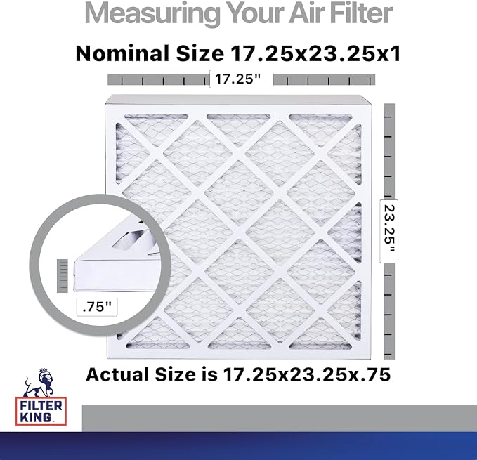 Filter King 17.25x23.25x1 Air Filter | 4-PACK | Carbon MERV 8 HVAC Pleated A/C