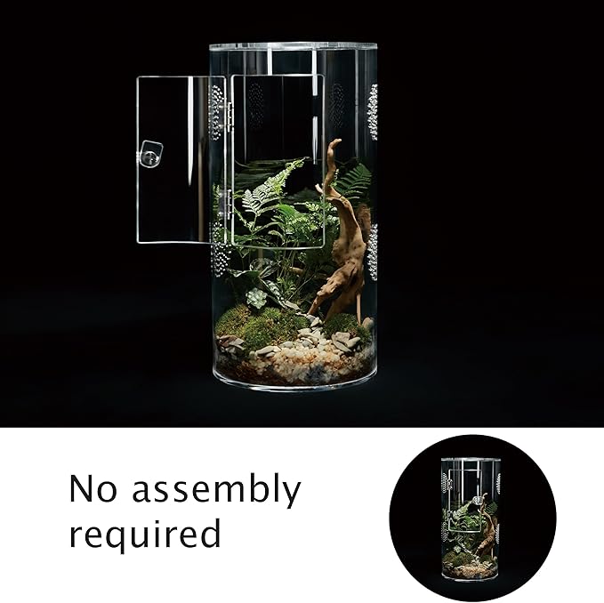 Acrylic Terrarium for Reptiles & Spiders – Small/Medium/Large Leak-Proof Enclosure (Horizontal/Vertical) | Ideal for Tarantulas, Jumping Spiders, Frogs & Geckos(Large Round)
