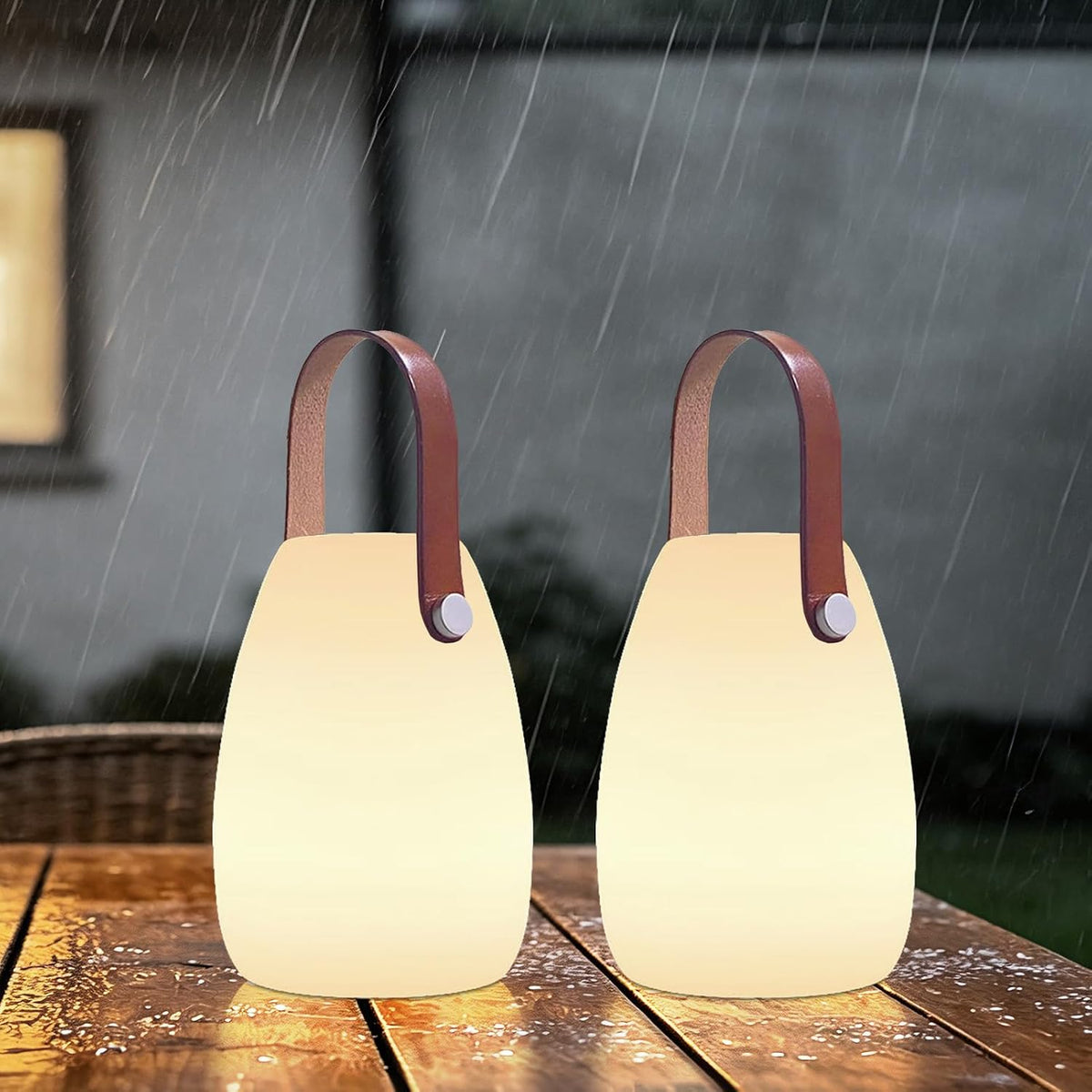 uuffoo 2 Pack Rechargeable Portable Table Lamp with Remote