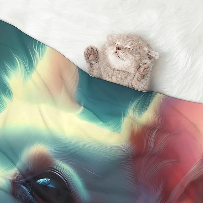 Waterproof Dog Blanket Soft Pet Blanket for Puppy Cat, Fleece Cat Throw Blankets for Furniture Bed Couch Sofa Reversible - Cute Flower Chihuahua Puppy