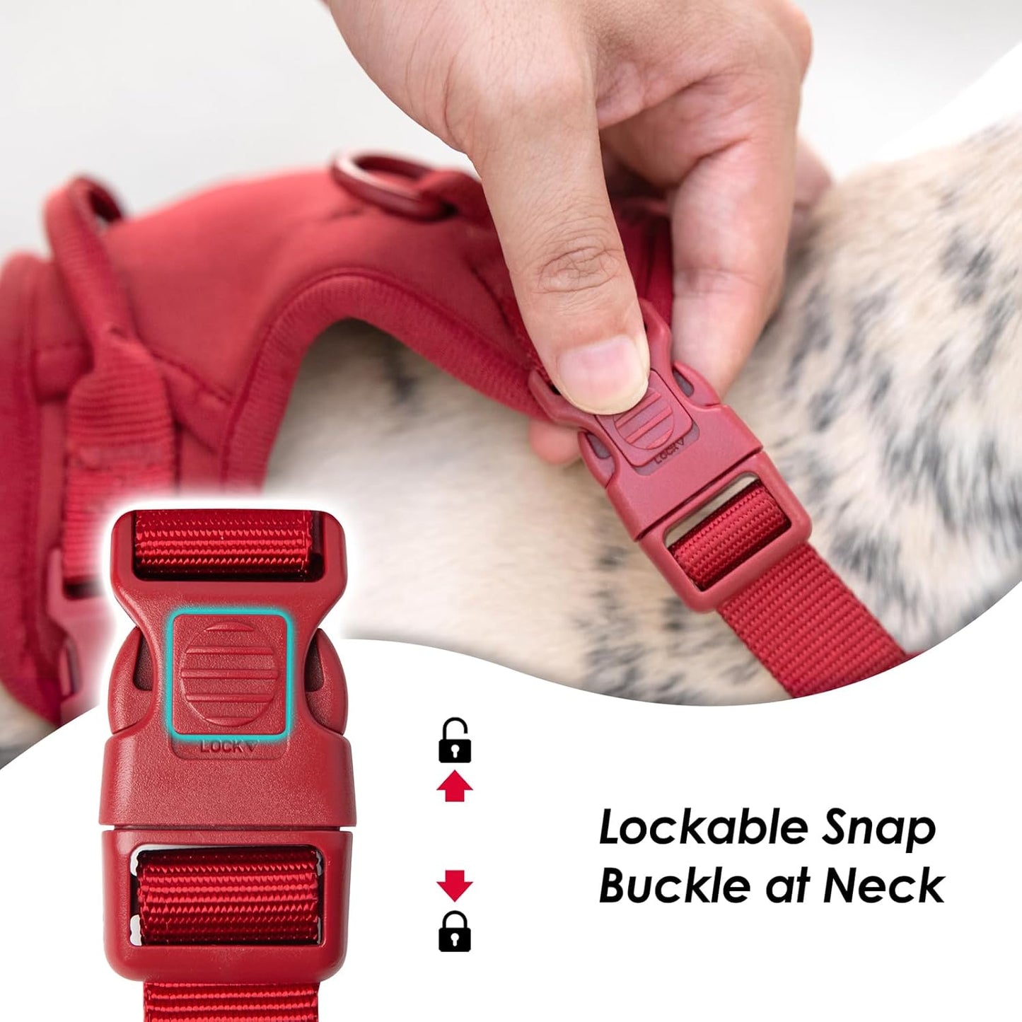No Pull Dog Harness, Puppy Vest with Front Clip for Small Medium Large Sized Dog(Burgundy Red,S)