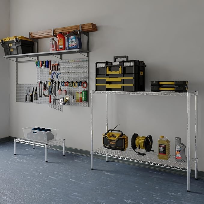 14" Deep x 42" Wide x 34" Height Wire Shelving Kit | 2-Tier | NSF Commercial Storage Rack Unit