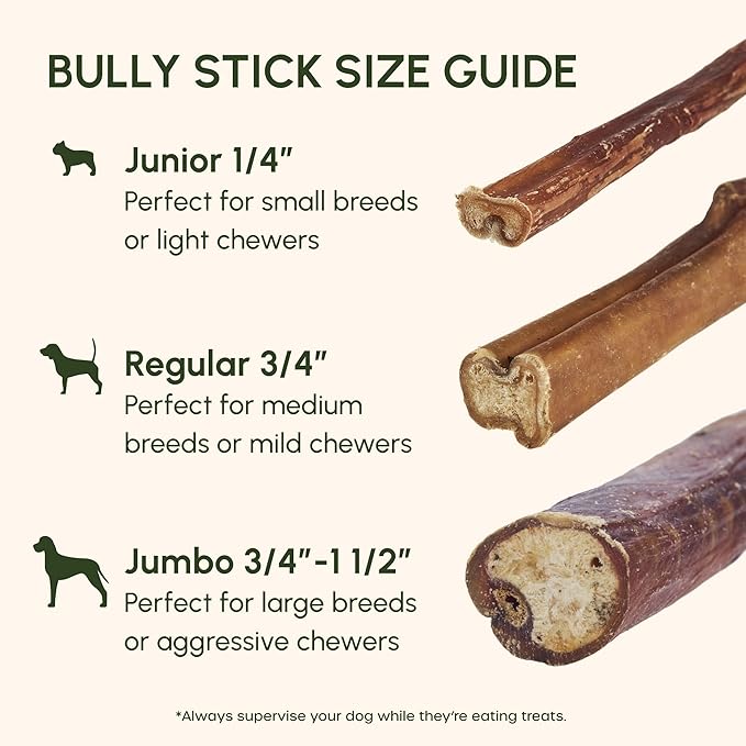 Downtown Pet Supply USA Sourced Bully Sticks for Dogs - Grass-fed Beef Chews, Low-Odor & Rawhide-Free, Long Lasting Dog Treats - Healthy, Safe & Delicious Chews (6" 5 Pack)