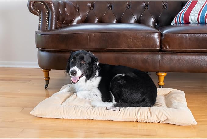 Large Dog Bed Mat - Soft Pet Cushion Pad for Crate - 35" L x 22" W - Plush Comfort for Big Breeds