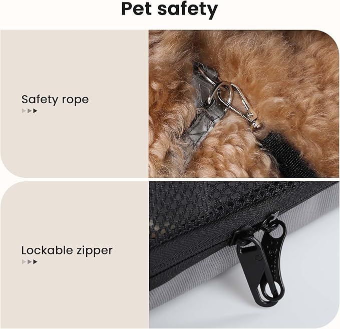 Dog Car Carrier Light Weight 24×17.7×20.5 in, Dog Carrier Easy to Assemble, Dog Car Crate Portable and Breathable, Foldable Pet Carrier for Indoor and Outdoor Use, Dogs Travel Crate with Curtain Brown