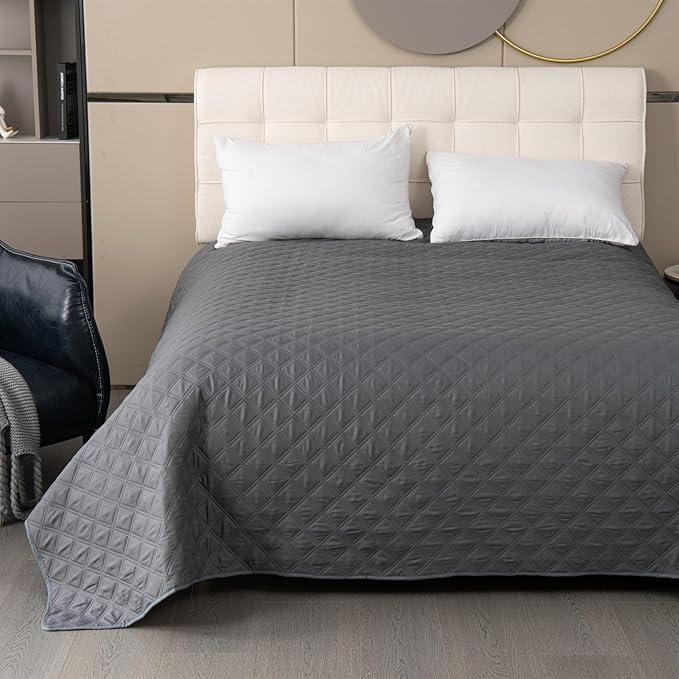 GIBZ Waterproof Dog Bed Cover Anti Slip Pet Furniture Protector Blanket Washable Thick Quilted Mat, White, 132x208cm