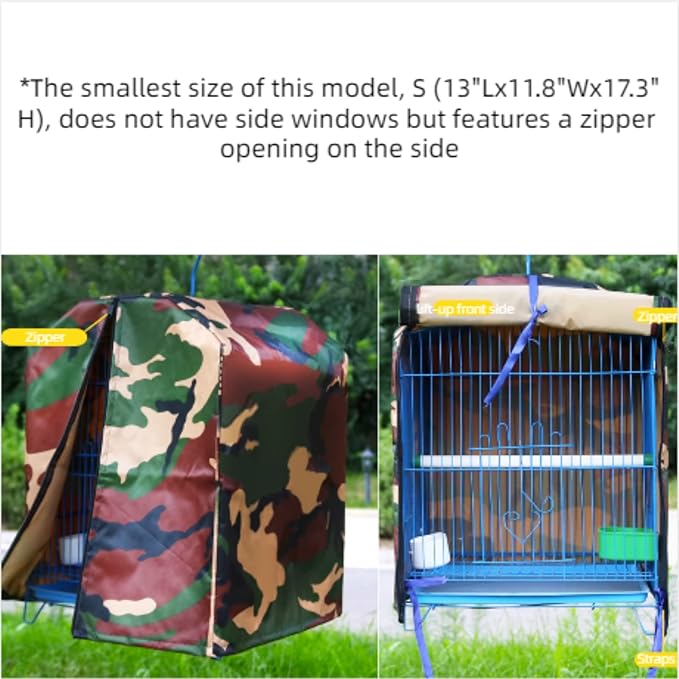 MANON ROSA Bird Cage Cover - Lightproof Birdcage Covers Nighttime- Ideal for Parrots Cockatiels Parakeets Cockatoos Lovebirds Finches Budgerigars Conure (S(13" Lx11.8 Wx17.3 H),Purple)