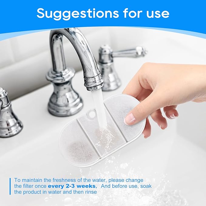 Cat Water Fountain Filter - 8 Pack Replacement Filters and 8 Pack Sponge Filter Compatible with PETLIBRO Capsule 71oz/2.1L Ultra Quiet Water Fountains PLWF002 Pet Dispenser