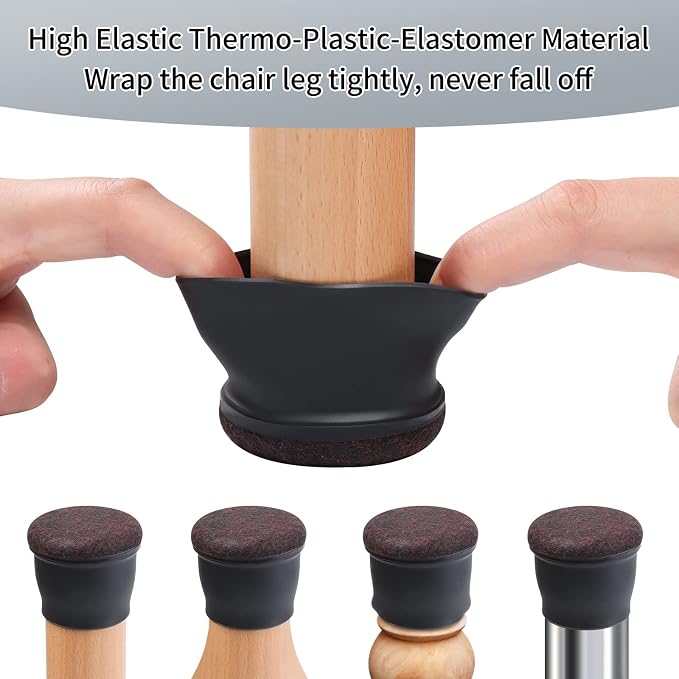 Ezprotekt 8 Pcs Extra Large Chair Leg Protectors