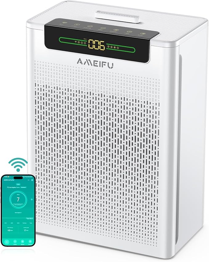 Air Purifiers for Home Large Room Up to 3000 ft², Pet Air Purifier with Smart APP Control, Hepa Air Purifier with Washable Filters and PM 2.5 Display Pets Hair, Pollen, Dander, Smoke