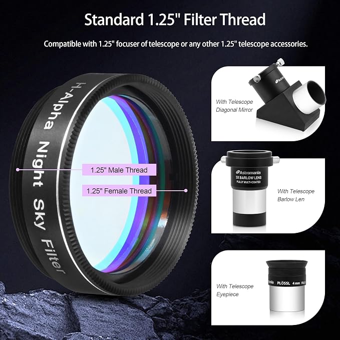 Astromania Telescope Filter, 1.25 Inches Narrowband Hydrogen Alpha Filter