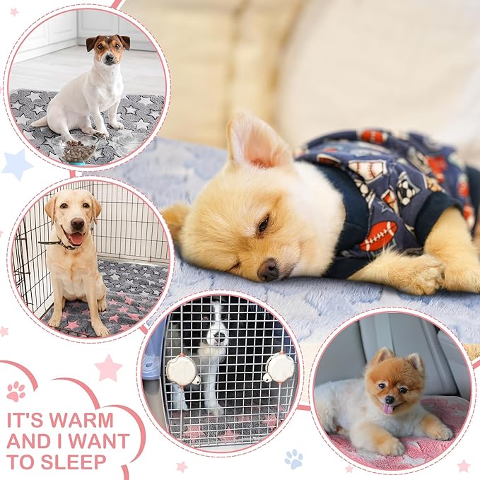 Tudomro 8 Pcs Guinea Pig Blankets Absorbent Washable Animal Fleece Bedding Cage Liners Waterproof Reusable Pet Pee Sleep Mat Pad Cover for Chinchilla Hamster Ferret(Big Star,12 x 12 Inch)