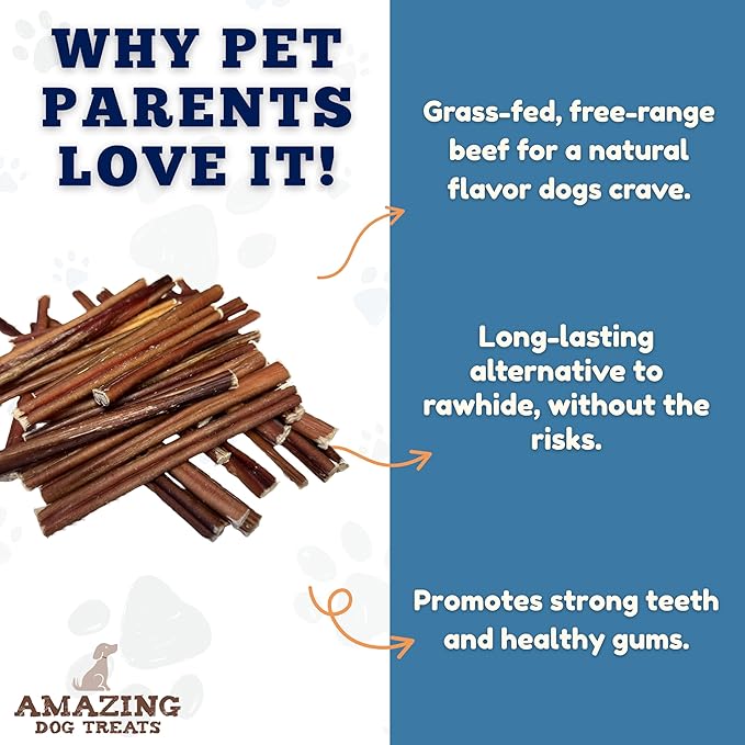 Amazing Dog Treats - Bully Sticks for Small Dogs (6 Inch Junior - 25 Count) - Premium Thin Bully Sticks for Dogs - Best Bully Stick Dog Chews - Bully Bones for Puppies and Small Breeds
