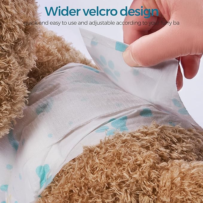 Male Dog Wrap, Disposable Dog Diapers, 40 Count, M (Waist 19.7”-23.6”), Wetness Indicator, Ultra Protection, Leak Proof, Super Absorbent, Soft