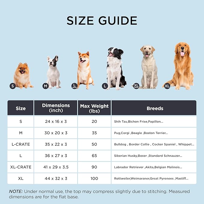 Bedsure Cooling Dog Beds Large Sized Dog - Extra-Large Comfy Flat Puppy Bed with Removable Washable Cover, Orthopedic Egg Crate Foam Pet Mat, Suitable for Pet Up to 100 lbs