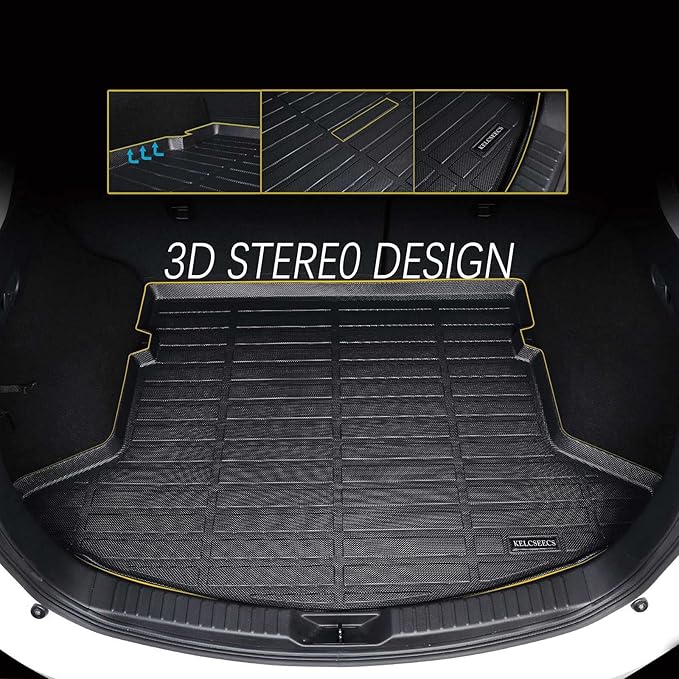 KELCSEECS® Floor Mats & Cargo Liner Custom for Mini Countryman F60 2017-2024(Not for Manual Transmission),All Weather Protection TPE Floor Liners Front& Rear Row Full Set Accessories Black