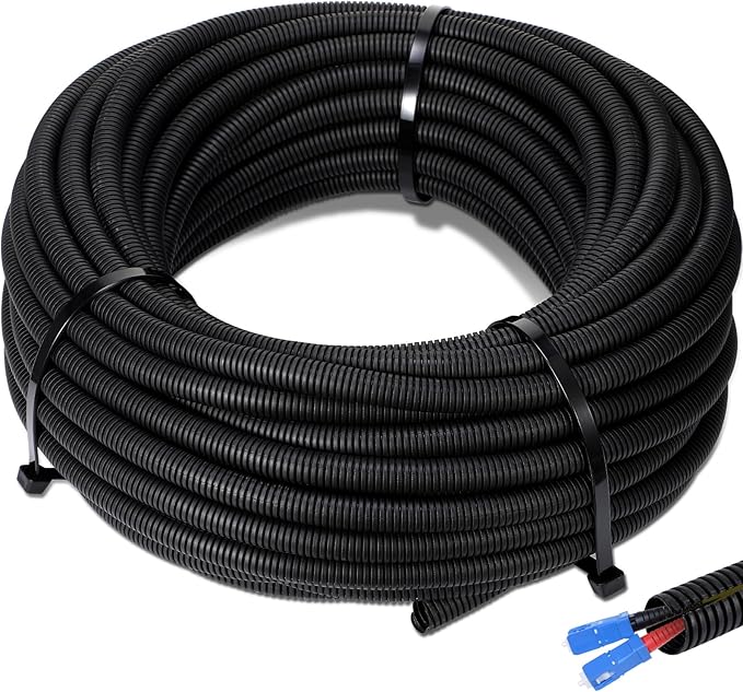 Sasylvia 2.5" x 5 ft Split Wire Loom Tubing Automotive Wire Loom Assortment Split Cable Sleeves Bulk Flexible Electrical Conduit Protective Kit