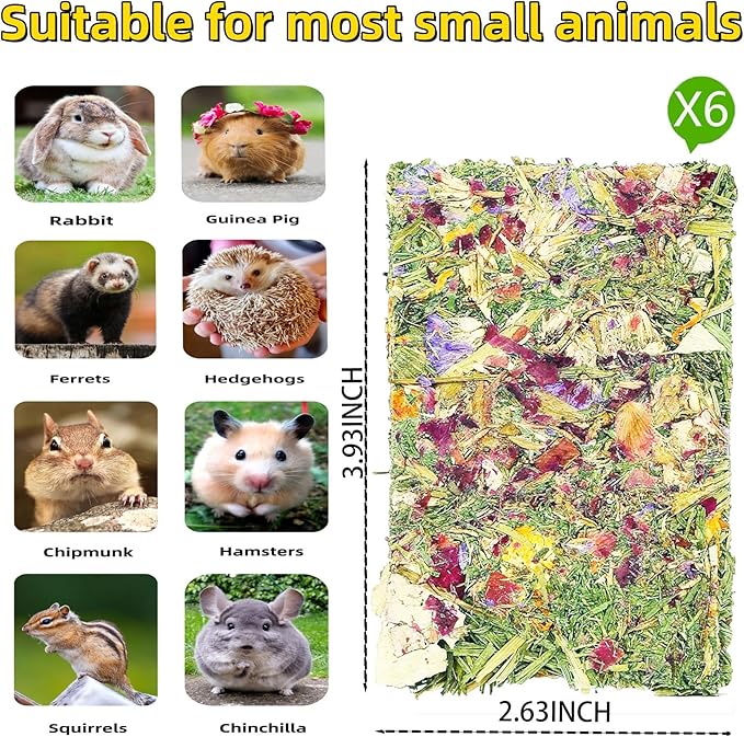 Rabbit Treat Bunny Food 10pcs Rabbits Chew Toy Bunny Crispy Snack for Clean Teeth Hamster Timothy Hay Chips Herbal Flowers Grinding Guinea Pig Dental Care Squirrel Gerbil Chinchilla Chipmunk