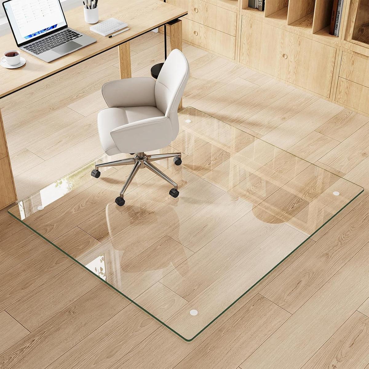 42" x 48" Tempered Glass Chair Mat for Carpet & Hard Floors