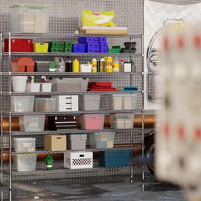 14" Deep x 72" Wide x 74" Height Wire Shelving Kit | 8-Tier | NSF Commercial Storage Rack Unit