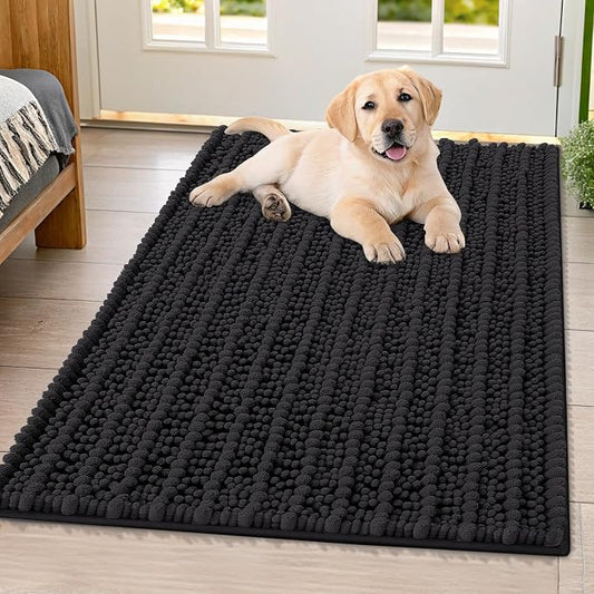 Smiry Dog Door Mat for Muddy Paws 40x32, Absorbent Dirt Trapper, Non-Slip