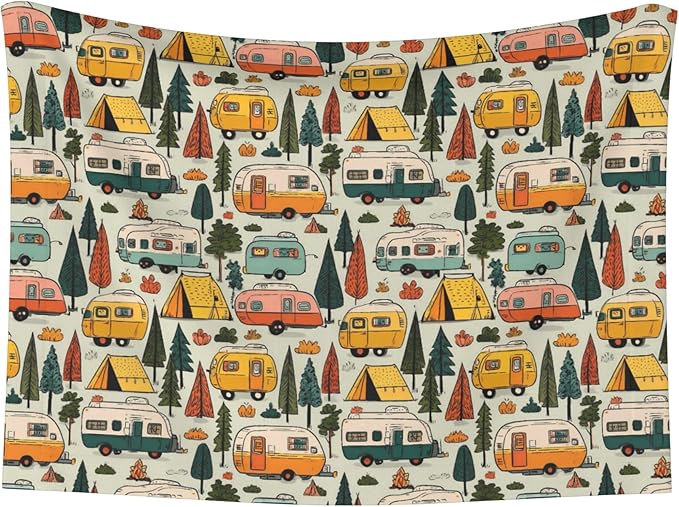 Waterproof Dog Blanket Soft Pet Blanket for Puppy Cat, Fleece Cat Throw Blankets for Furniture Bed Couch Sofa Reversible - Camping Caravan 3