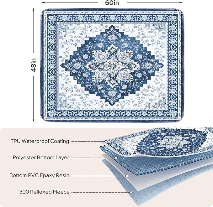 INVENHO 2PACK Washable Pee Pads for Dogs 60"x48" Reusable Dog Pads Extra Large Upgrade Non-Slip Dog Pee Pads Heavy Absorbency Puppy Pee Pads Quick Dry Whelping Pads/Waterproof Puppy Training Pad