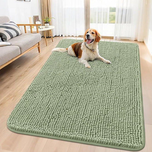 Smiry Dog Door Mat for Muddy Paws 59x35, Absorbent Dirt Trapper, Non-Slip