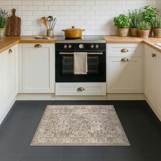 Moss Green Washable 2x3 Entry Rug