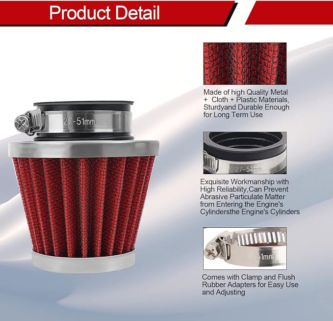 2PCS 42mm Universal Air Filter For GY6 125CC 150CC 200CC 250CC Dirt Bike ATV