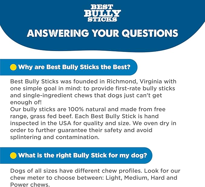 Best Bully Sticks 6 Inch Bully Sticks for Dogs - 5 Count (Pack of 1) - Natural, Easily Digestible, Grass-Fed Beef, Grain and Rawhide Free - Trial Size