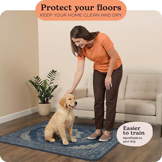 Super Absorbent Washable Pee Pads for Dogs (2-Pack) – Reusable Puppy Training Pads, 100% Waterproof & Leakproof Dog Pee Pads with Non-Slip Backing – Durable, Quick-Dry Pet Pads for Crates & Floors